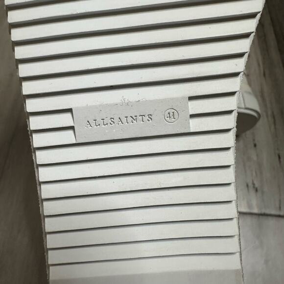 NEW All Saints Trish Leather Sneakers Women's White Size 11 - Picture 9 of 11